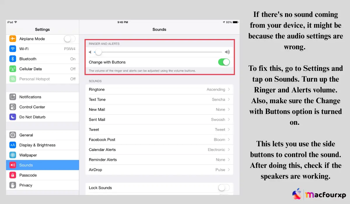 check audio settings